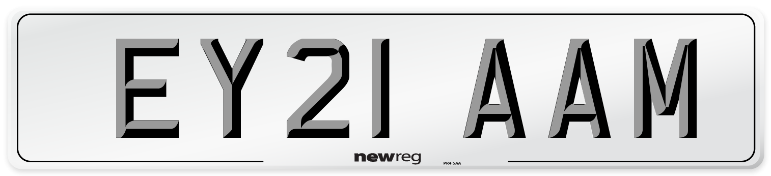 EY21 AAM Number Plate from New Reg